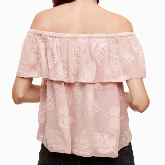 ARITZIA Wilfred promener off the shoulder blouse dusty rose pink xxs - Picture 2 of 8